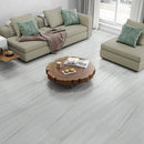 Skyline Vein Cut  16"x24" Full Grain Marble Tile Product shot hall view