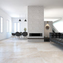 Diana Royal Snow White 10 1/4"x12 13/16" Multi Finish Lincoln Marble Mosaic product shot living room view