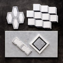 Snow White-Black and Foster Light 12 7/8"x12 7/8" Polished Cambridge Marble Mosaic product shot multiple angle view