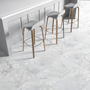 Cararra Honed 18"x18" Marble Tile room shot dinning view 2