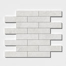 Silver light 3"x12" Leather Marble Tile Product shoot tile view