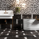 Black Night Honed 12"x24" Marble Tile bathroom view