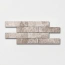 Silver Polished 2"x8" Subway Marble Tile angle view