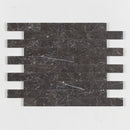 Black Honed 2"x8" Subway Marble Tile angle view
