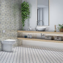 Snow White Diana Royal Foster 14 9/16"x14 15/16" Polished Steps 3d Marble Mosaic Tile product shot bathroom view