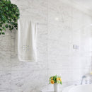 White Carrara 2 3/4"x5 1/2" Honed Marble Tile bathroom view