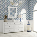 Tranz White Pattern Cottage Marble Versailles Pattern mirror cabinet view
