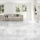 Calacatta Amore 12"x24" Polished Marble Tile product shot living room view 2