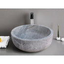 Grey Marble Vessel Bathroom Sink 16 Inch Size Hand Carved Polished