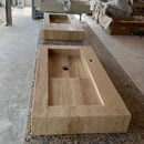 HANDCRAFTED CUSTOM TRAVERTINE SINK - 2 (TR-057)