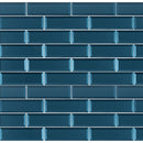 Tahiti blue beveled 2.5x8 glossy glass blue subway tile SMOT-GL-T-TAHBLU2.5X8 product shot multiple tiles top view