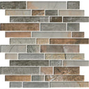 Taos interlocking 11.73X12.83 glass mesh mounted mosaic tile SMOT-GLSIL-TAOS8MM product shot multiple tiles close up view