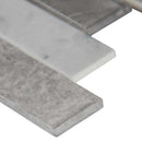 Tarvos interlocking 11.81X11.81 glass mesh mounted mosaic tile SMOT-GLSIL-TARVOS6MM product shot profile view