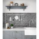 Tetris nero encaustic 11.81X11.81 honed marble mesh mounted mosaic tile SMOT-TETNERO-10MM product shot wall view