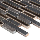 Titan interlocking 12X12 porcelain and stone mesh mounted mosaic tile SMOT-SPIL-TI8MM product shot profile view
