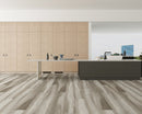 SPC Vinyl Rigid Core 7" Width 60" RL, 6mm Thick, 1.5mm IXPE Toned Ash Fidelis Floors - Mazzia Collection Product shoot Washroom view