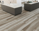 SPC Vinyl Rigid Core 7" Width 60" RL, 6mm Thick, 1.5mm IXPE Toned Ash Fidelis Floors - Mazzia Collection Product shoot Washroom view