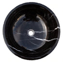 Toros Black Marble Vessel Sink Above-Counter Polished Interior Rough Exterior (D)16" (H)6"
