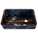 Handcrafted Black Marble Rectangular Bathroom Sink Semi Polished 14