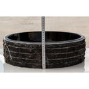 Black Marble Handcrafted Vessel Bathroom Sink 16 Inch Diameter Combed Finish