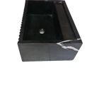 Toros Black Marble Rectangular Wall-mount Bathroom Sink Fluted (W)16" (L)24" (H)7" Polished side view