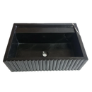 Turkish Black Fluted Wall Mount Bathroom Marble Sink 16 Inch