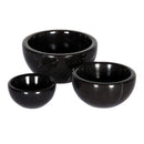 Toros Black genuine marble nesting bowls set of 3 polished product shot