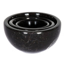 Toros Black genuine marble nesting bowls set of 3 polished product shot