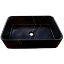 Black Marble Bathroom Sink Rectangular Farmhouse Apron Style Vessel