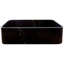 Black Marble Bathroom Sink Rectangular Farmhouse Apron Style Vessel
