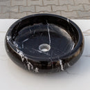 Toros Black Marble Above Vanity Bathroom Vessel Sink Polished (D)16" (H)5" angle view