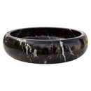 Toros Black Marble Above Vanity Bathroom Vessel Sink Polished (D)16" (H)5" side view product shot