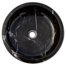 Toros Black Marble Above Vanity Bathroom Vessel Sink Polished (D)16" (H)5" top view product shot