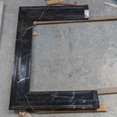 Black Marble Fireplace Mantel Hand Carved with White Veining - Polished 49 x 69 Inch