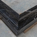 Black Marble Fireplace Mantel Hand Carved with White Veining - Polished 49 x 69 Inch