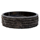 Toros Black Marble Rustic Above Vanity Round Bathroom Sink (D)16" (H)5" side view product shot
