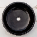 Toros Black Marble Rustic Above Vanity Round Bathroom Sink (D)16" (H)5" top view
