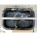 Polished Black Marble Bathroom Sink 12x18 Inch Wall Mounted