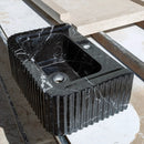 Turkish Black Marble Handcrafted Wall Mount Vessel Bathroom Sink