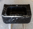 Turkish Black Marble Handcrafted Wall Mount Vessel Bathroom Sink