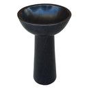Toros Black Marble Natural Stone Stand-Alone Pedestal Oval Top Sink (W)17" (L)20" (H)33.5" product shot angle view