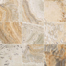 Traonyx travertine tiles honed 18x18 TONYX18x18H multiple tiles grouted top view