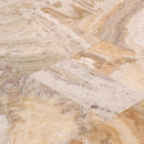 Traonyx travertine tiles honed pattern TONYXPATH 4 sized pattern angle closeup