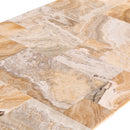 Traonyx travertine tiles honed pattern TONYXPATH 4 sized pattern angle view