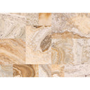 Traonyx travertine tiles honed pattern TONYXPATH 4 sized pattern top closeup