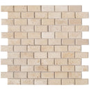 Travertine Mosaic Tile Tuscany Ivory Subway Tile 2x4 10096593 product shot multiple 4 tiles top