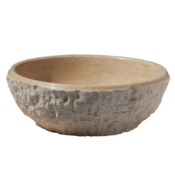 Troia Light Beige Travertine Above Vanity Bathroom Sink Dragon Split-face Exterior (D)16" (H)6" product shot