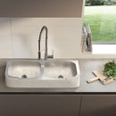 Troia Light Travertine Farmhouse Double Bowl Kitchen Sink (W)18" (L)36" (H)7"