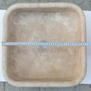 Light Travertine Pedestal Bathroom Sink With Honed Finish 33.5 Inches High