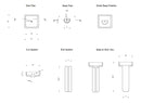Troia Light Travertine Pedestal Stand-alone Sink Honed and Filled (W)15" (L)16" (H)33.5" technical drawing